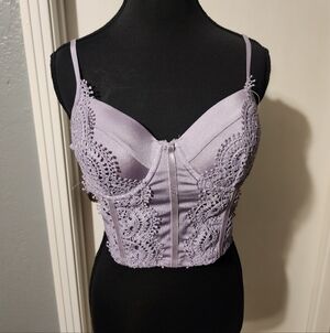 Blache Lavender Lingerie Crop Tank Top Size L